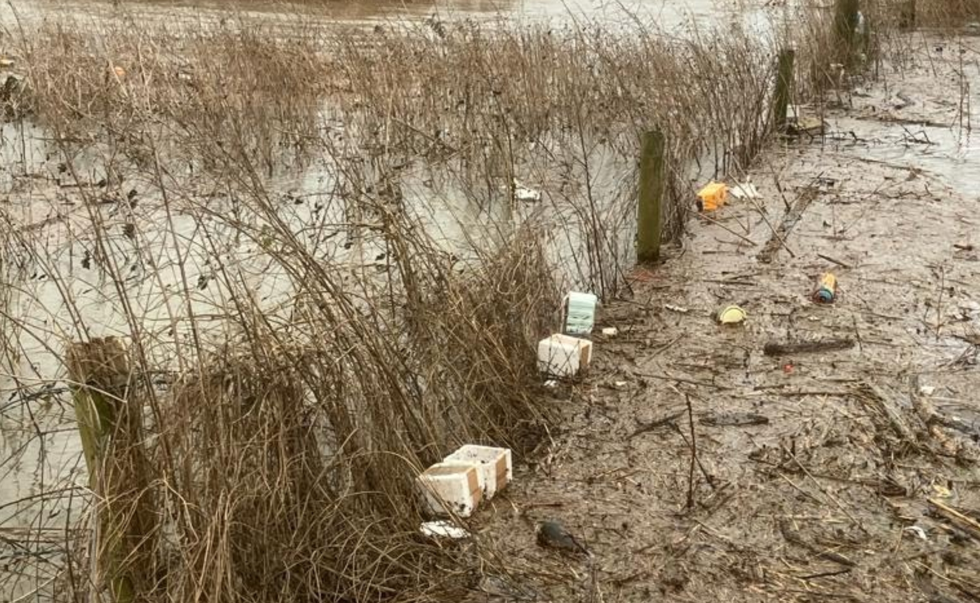 ‘Plasticsoep in de Nederlandse rivieren weer duidelijk zichtbaar na hoogwater’